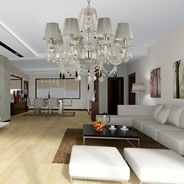 Lustr Crystal Luxury Modern 1 Tiers Living 6 Lights