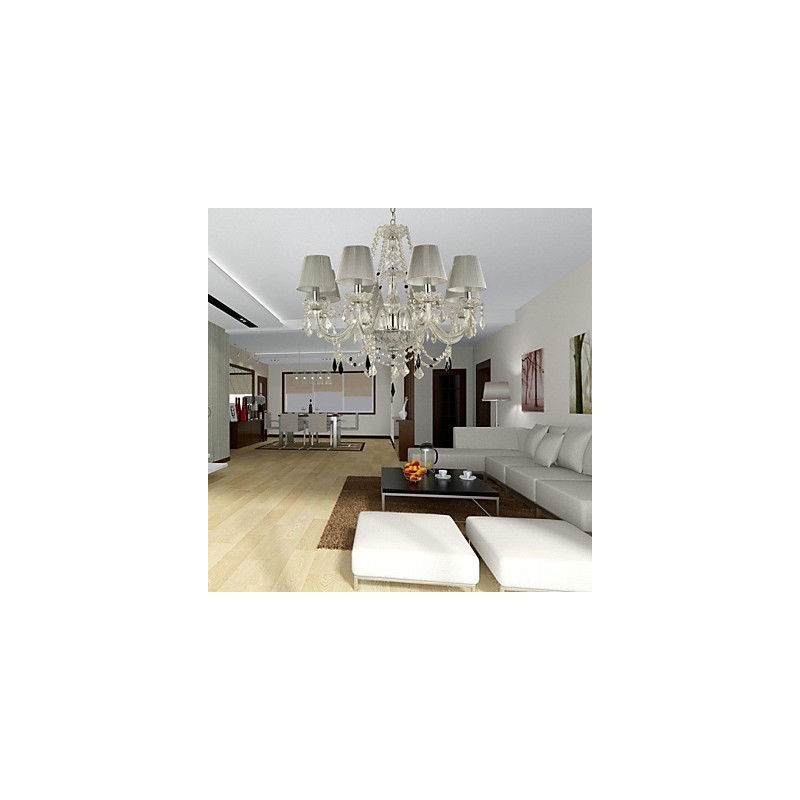 Lustr Crystal Luxury Modern 1 Tiers Living 6 Lights