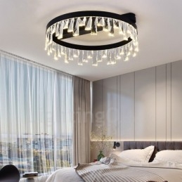 Moderní minimalistické kreativní kruhové stropní křišťálové světlo
