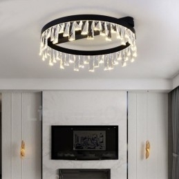 Moderní minimalistické kreativní kruhové stropní křišťálové světlo