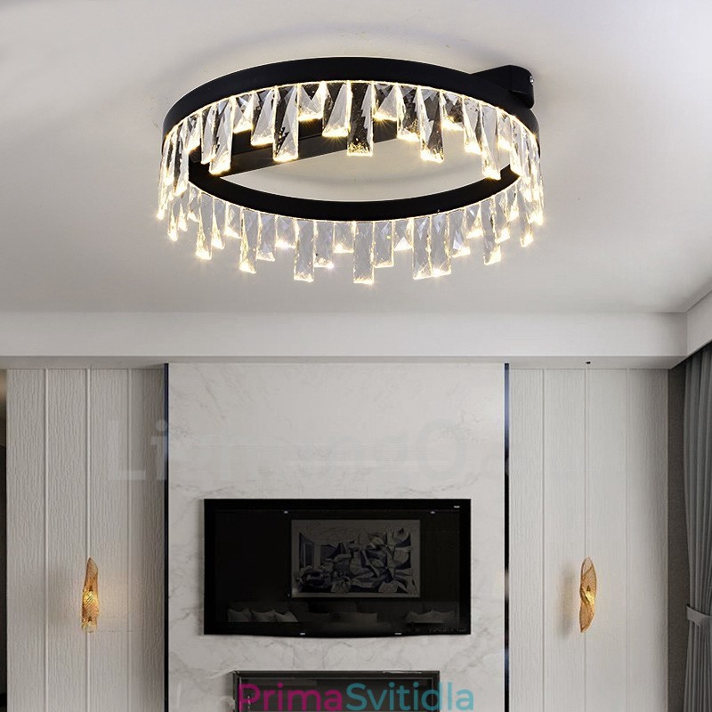 Moderní minimalistické kreativní kruhové stropní křišťálové světlo