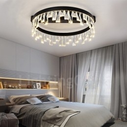 Moderní minimalistické kreativní kruhové stropní křišťálové světlo