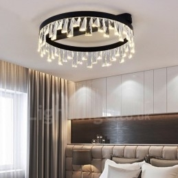 Moderní minimalistické kreativní kruhové stropní křišťálové světlo