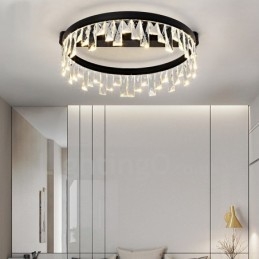 Moderní minimalistické kreativní kruhové stropní křišťálové světlo