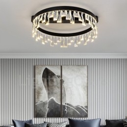 Moderní minimalistické kreativní kruhové stropní křišťálové světlo