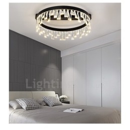 Moderní minimalistické kreativní kruhové stropní křišťálové světlo