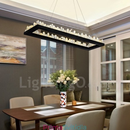 Nejnovější designové obdélníkové křišťálové závěsné svítidlo Nejnovější designové obdélníkové křišťálové závěsné svítidlo