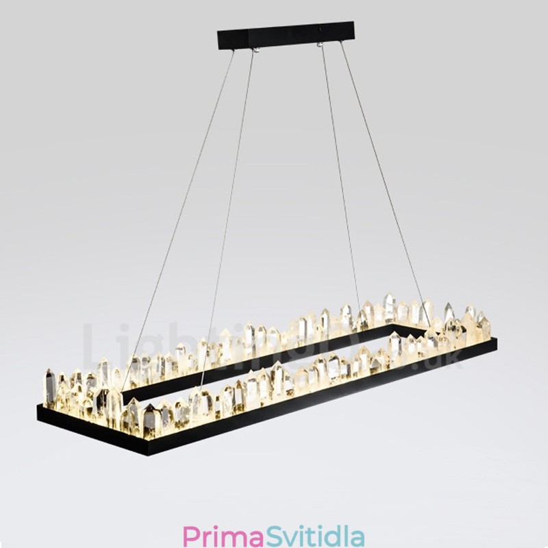 Nejnovější designové obdélníkové křišťálové závěsné svítidlo