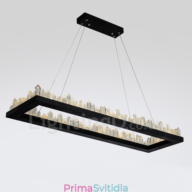 Nejnovější designové obdélníkové křišťálové závěsné svítidlo