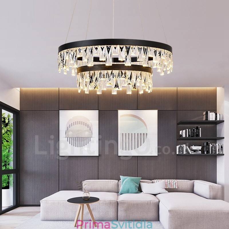 Moderní kruhový design křišťálové závěsné světlo