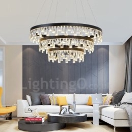 Moderní kruhový design křišťálové závěsné světlo