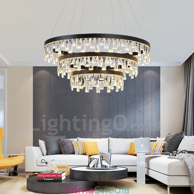 Moderní kruhový design křišťálové závěsné světlo