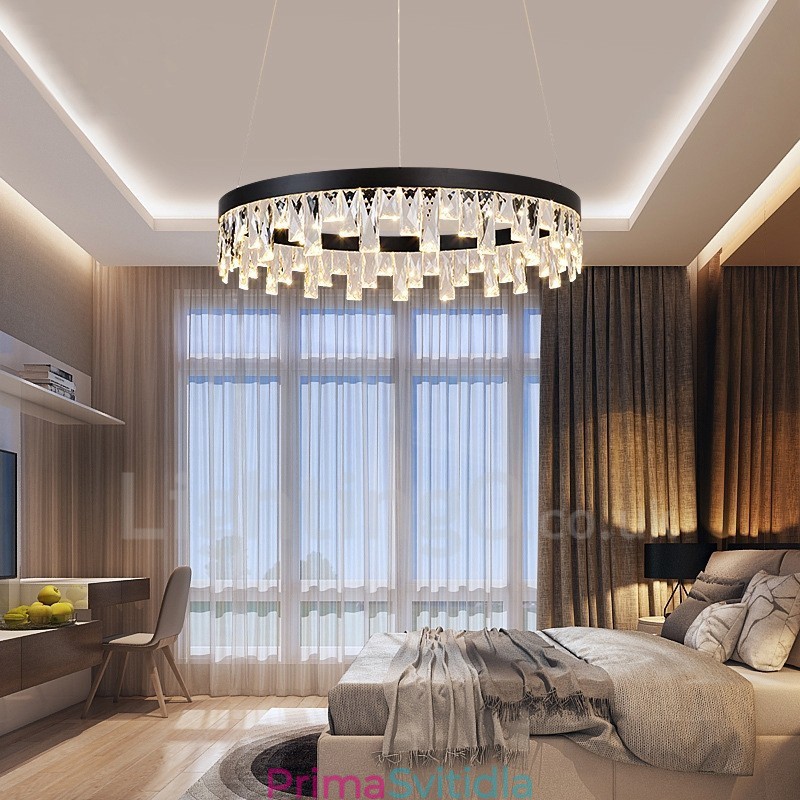 Moderní kruhový design křišťálové závěsné světlo