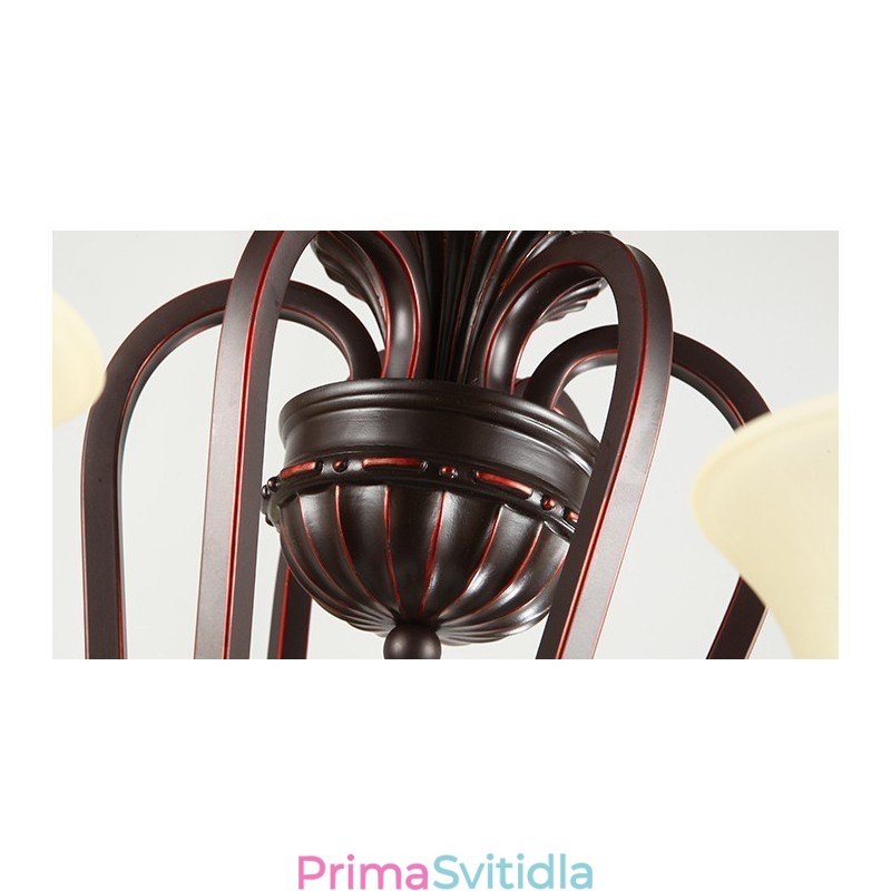 24 světel Vysoký strop Vintage Country Island Malba Kovový lustr se skleněnými stínidly Vysoký strop