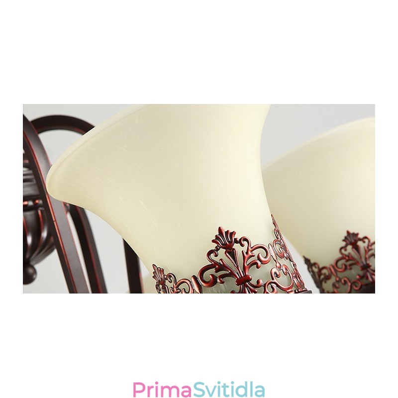 24 světel Vysoký strop Vintage Country Island Malba Kovový lustr se skleněnými stínidly Vysoký strop