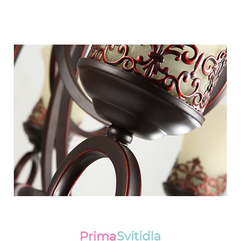 24 světel Vysoký strop Vintage Country Island Malba Kovový lustr se skleněnými stínidly Vysoký strop