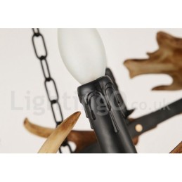 6 Lehký rustikální prstenový parohový lustr