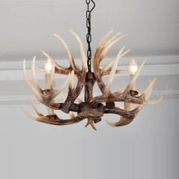 4 Lehký rustikální umělecký Retro Antler starožitný lustr