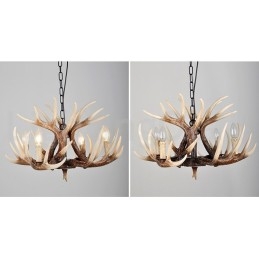 4 Lehký rustikální umělecký Retro Antler starožitný lustr