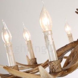 6 Lehký rustikální umělecký Retro Paroh Vintage Candle Lustr