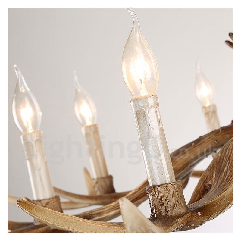 6 Lehký rustikální umělecký Retro Paroh Vintage Candle Lustr