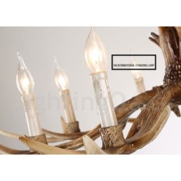6 Lehký rustikální umělecký Retro Paroh Vintage Candle Lustr