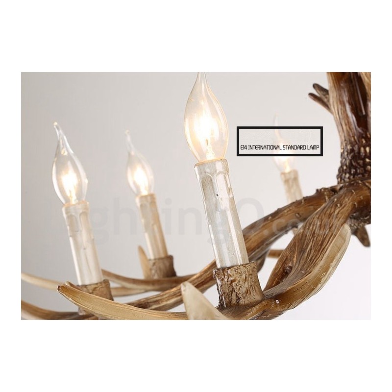 6 Lehký rustikální umělecký Retro Paroh Vintage Candle Lustr