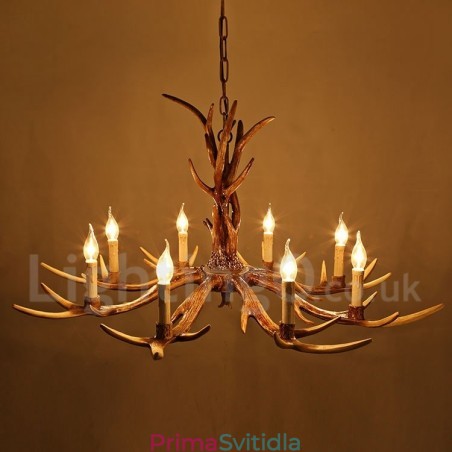 8 Lehký rustikální umělecký Retro Paroh Vintage Candle Lustr 8 Lehký rustikální umělecký Retro Paroh Vintage Candle Lustr