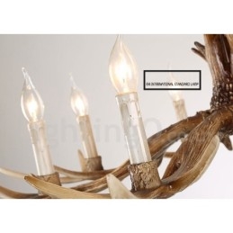 8 Lehký rustikální umělecký Retro Paroh Vintage Candle Lustr