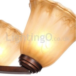 Rustikální 6 žárovek Sklo Stínidlo lampy Nerezový lustr