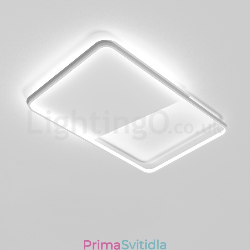 Moderní minimalistická ultratenká 5cm hliníková obdélníková zapuštěná stropní svítidla