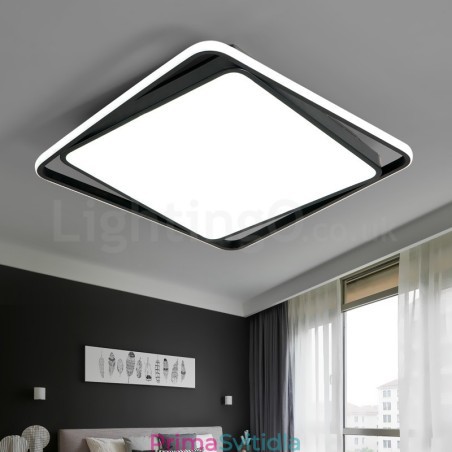 Moderní elegantní černo-bílá čtvercová zapuštěná stropní lampa Moderní elegantní černo-bílá čtvercová zapuštěná stropní lampa