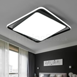 Moderní elegantní černo-bílá čtvercová zapuštěná stropní lampa