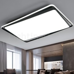 Moderní módní černá bílá obdélníková zapuštěná stropní lampa