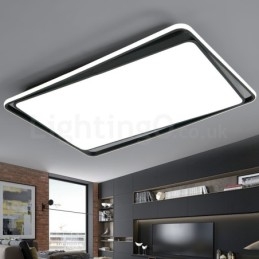 Moderní módní černá bílá obdélníková zapuštěná stropní lampa