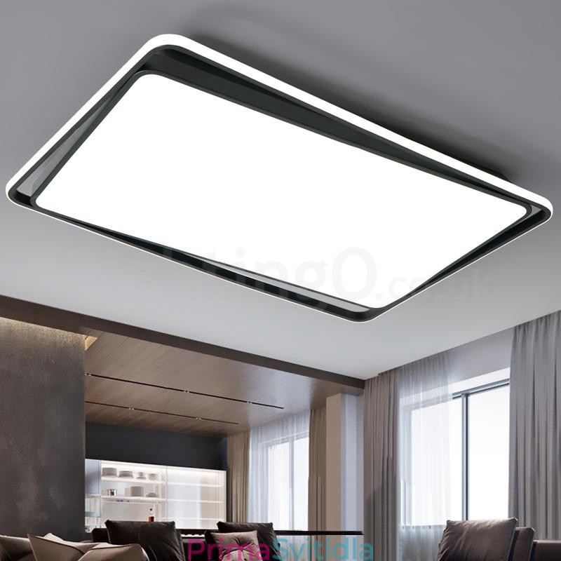 Moderní módní černá bílá obdélníková zapuštěná stropní lampa