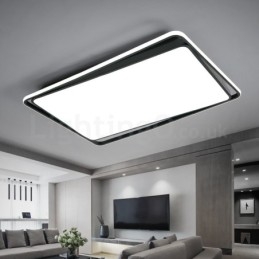 Moderní módní černá bílá obdélníková zapuštěná stropní lampa