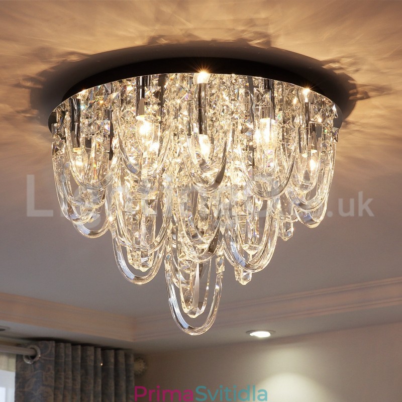 Luxusní křišťálové zapuštěné stropní svítidlo Post Moderní lampa
