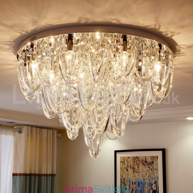 Luxusní křišťálové zapuštěné stropní svítidlo Post Moderní lampa