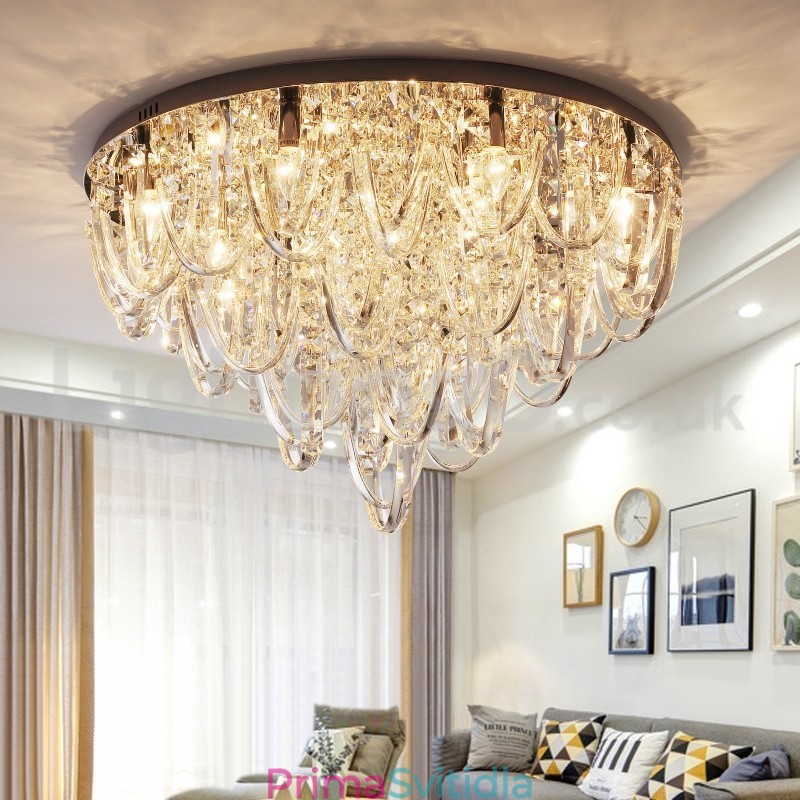 Luxusní křišťálové zapuštěné stropní svítidlo Post Moderní lampa