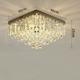 Moderní 40CM 50CM čtvercová křišťálová zapuštěná stropní svítidla