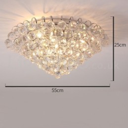 Moderní kulaté křišťálové zapuštěné stropní svítidlo 30 cm 55 cm