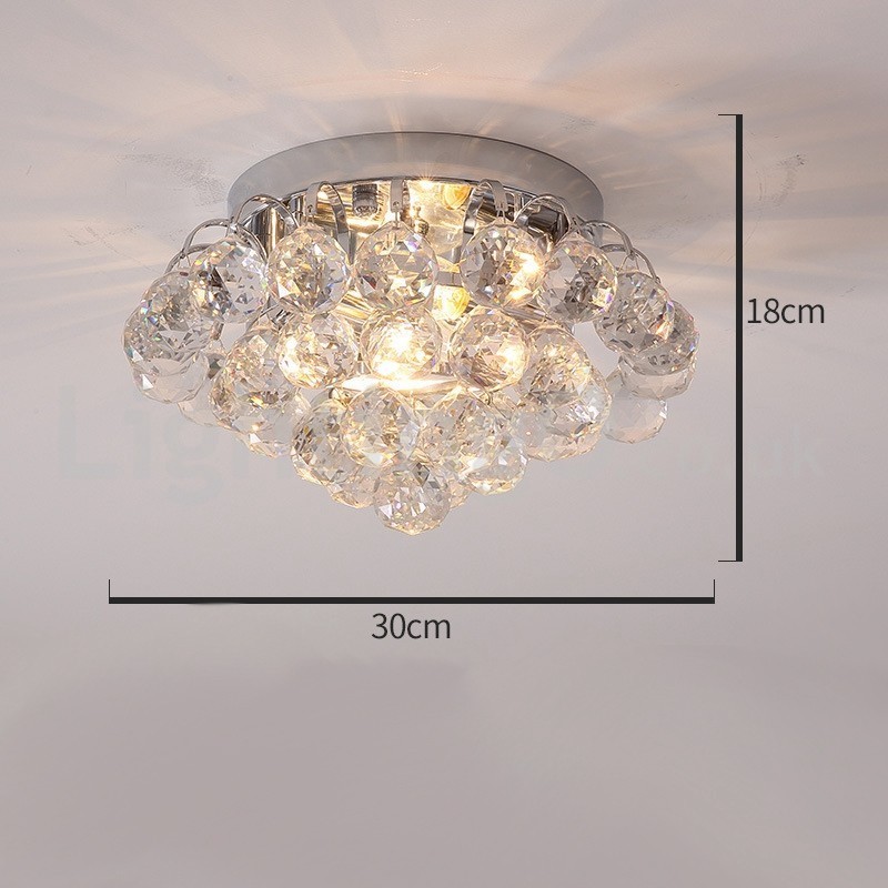 Moderní kulaté křišťálové zapuštěné stropní svítidlo 30 cm 55 cm