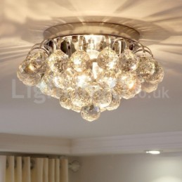 Moderní kulaté křišťálové zapuštěné stropní svítidlo 30 cm 55 cm