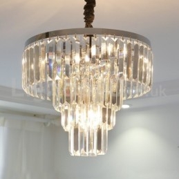 Elegantní levné moderní 4patrové kulaté křišťálové závěsné svítidlo
