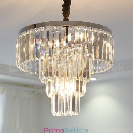 Elegantní levné moderní 4patrové kulaté křišťálové závěsné svítidlo Elegantní levné moderní 4patrové kulaté křišťálové závěsné svítidlo