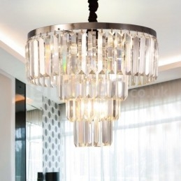 Elegantní levné moderní 4patrové kulaté křišťálové závěsné svítidlo