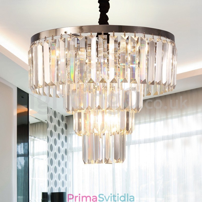 Elegantní levné moderní 4patrové kulaté křišťálové závěsné svítidlo