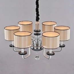 Moderní moderní křišťálový chromový kovový lustr