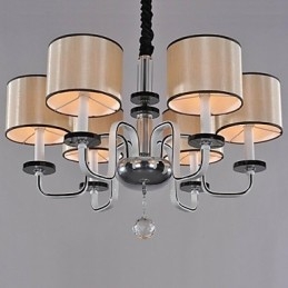 Moderní moderní křišťálový chromový kovový lustr